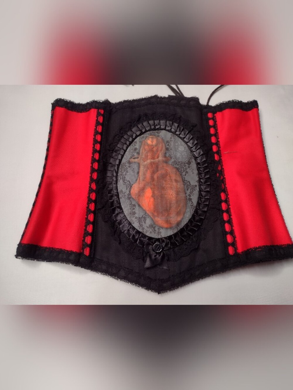 Louise Black Underbust Corset Louise Designs Gothic Lace Red Black Steampunk NN